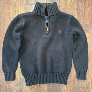 Boys polo Ralph Lauren size 6 half zip sweater black